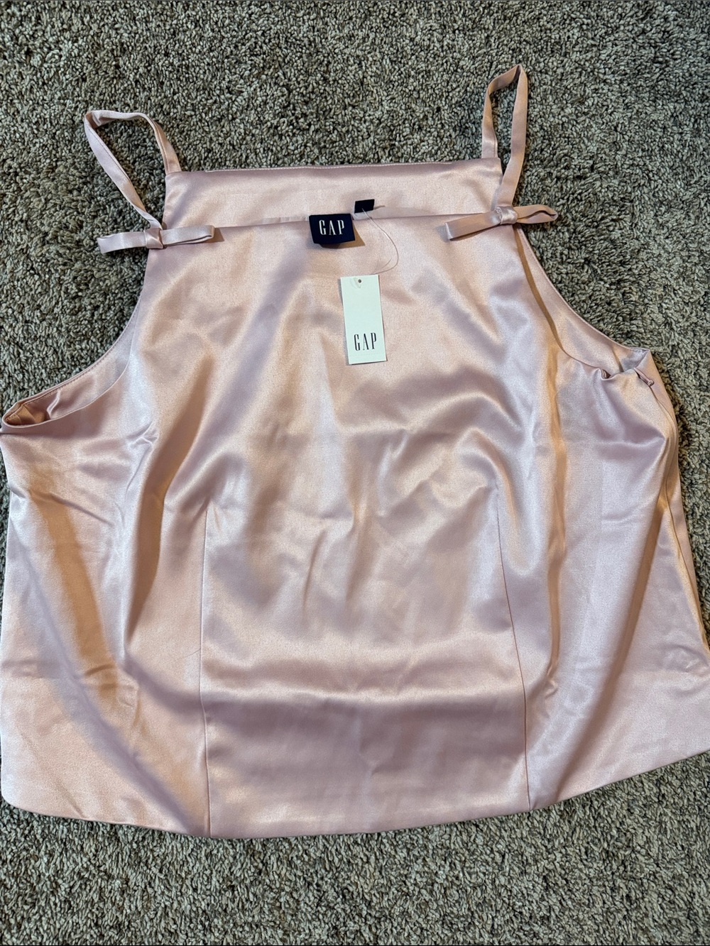 GAP Blush Satin Cami with Neck Ties